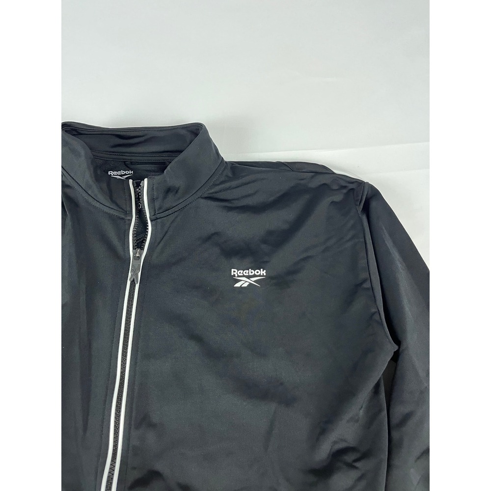 Reebok Track Jacket Full Zip Black White Speedwick Athletic Women's Size L
